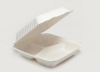 Sugar Cane Clam Tray 3comp 23x23cm - Vegware