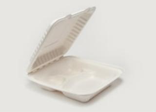 Sugar Cane Clam Tray 3comp 20x21cm - Vegware