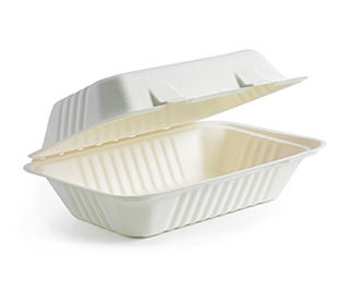 Clamshell 9x6 White BioCane - BioPak