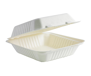 Clamshell 7.8x8 White BioCane - BioPak