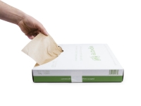 Wrap greaseproof unbleached - 30 x 30cm dispenser pack - Vegware - Pack & Carton