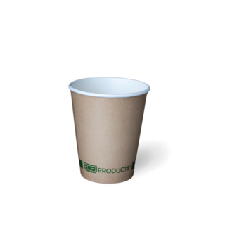 8OZ Single Wall 'Greenstripe' PLA Hot Cup - Detpak
